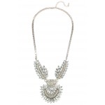 Silver Wings Art Deco Crystal Statement Necklace